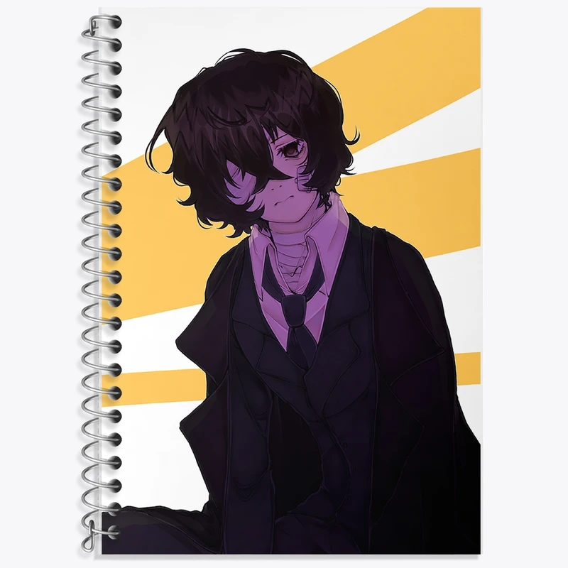 دفتر زبان 50 برگ خندالو مدل سه خط طرح دازای انیمه سگ های ولگرد بانگو کد F2475