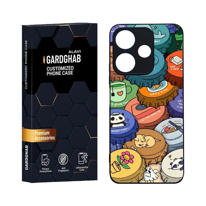 کاور گارد قاب علوی مدل دورژله ای کارتنی و انیمه مناسب برای گوشی موبایل شیائومی Poco M6 4G