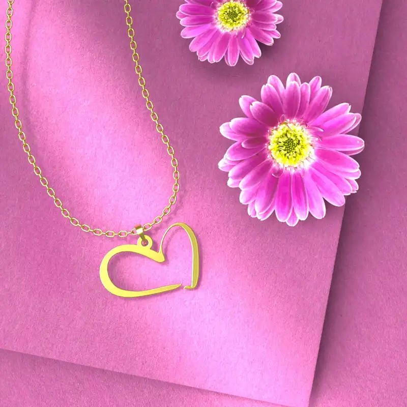 گردنبند طلا 18 عیار زنانه مدوپد مدل قلب کد E3-1-1092