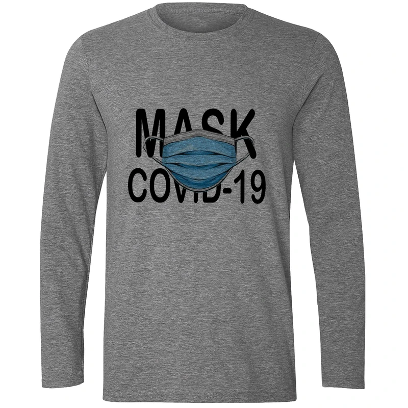 تیشرت آستین بلند مردانه مدل MASK COVID-19 F297