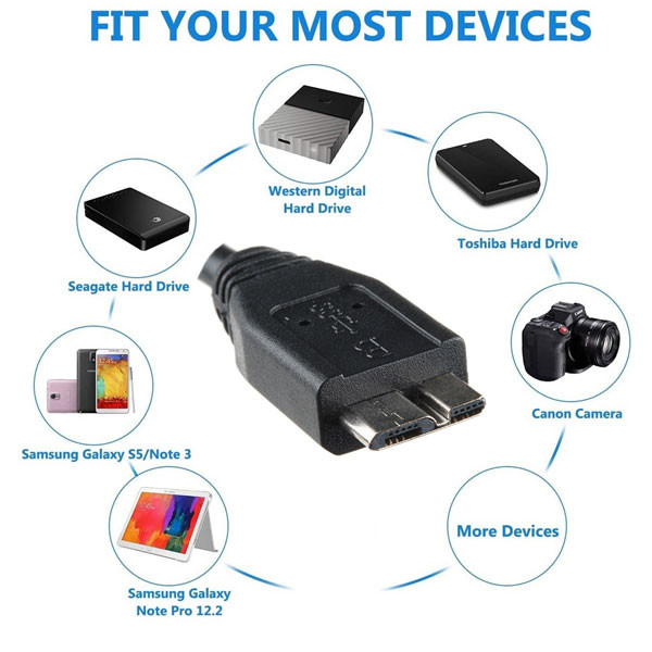 کابل هارد USB3.0 تی سی تراست مدل TC-U3CM12 طول 1.2 متر