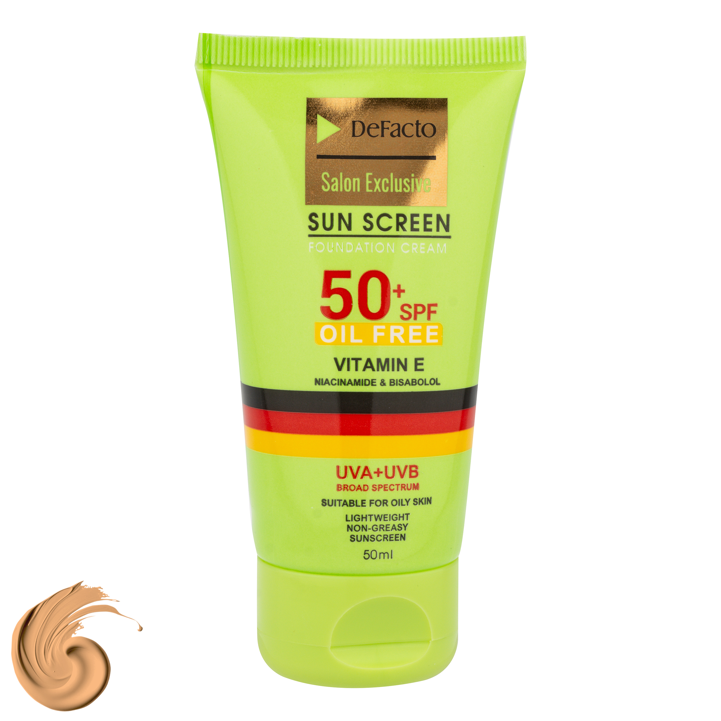 کرم ضد آفتاب رنگی دیفکتو SPF 50 مدل 02 ‌مناسب برای پوست‌های چرب حجم 50 میلی‌لیتر