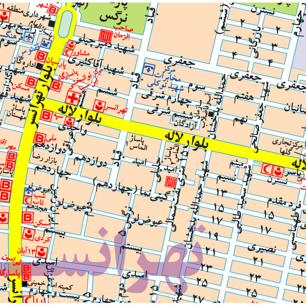 نقشه گیتاشناسی مدل راهنمای منطقه 21تهران کد 1321