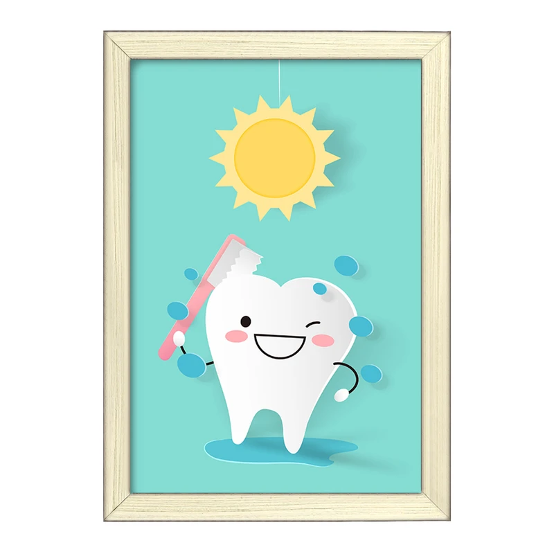 تابلو خندالو طرح دندان و دندان پزشکی کودکانه کد 36747