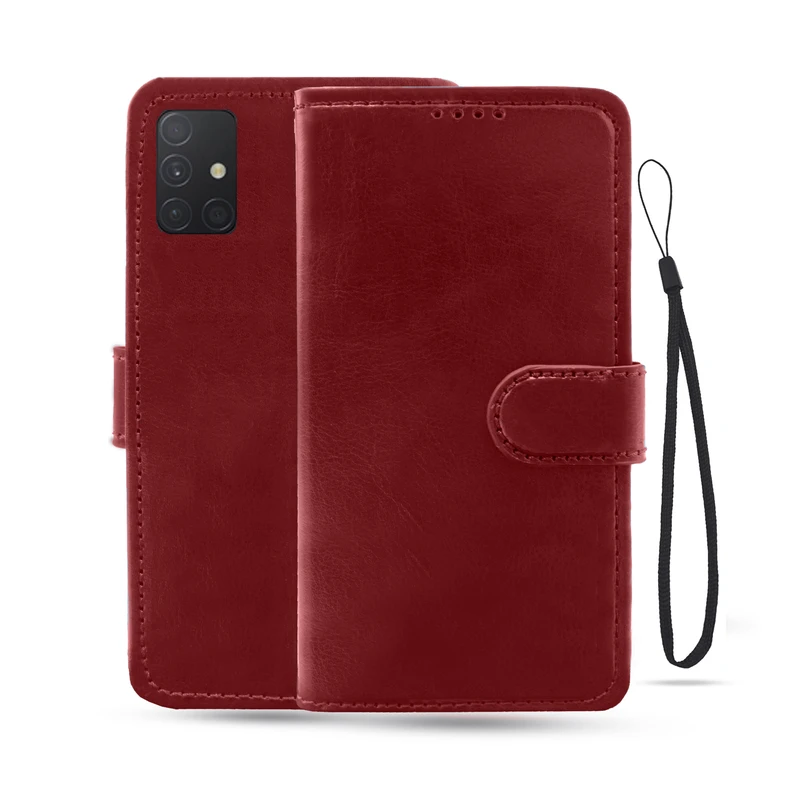 کیف کلاسوری لئون مدل Kiif مناسب برای گوشی موبایل سامسونگ Galaxy A51 به همراه بند آویز