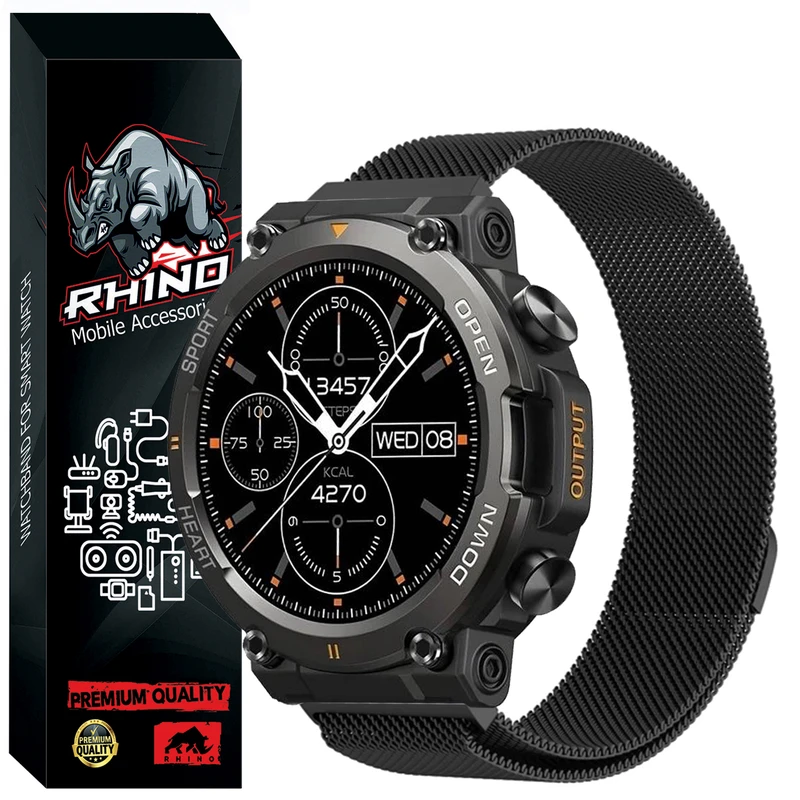 بند راینو مدل میلانس مناسب برای ساعت هوشمند اسمارت واچ X65 Pro / G99 Ultra