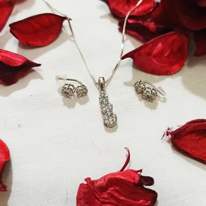 نیم ست نقره زنانه سلین کالا مدل برلیان ce-As3