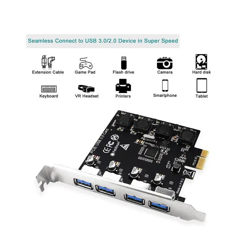 کارت 4 پورت USB 3.0 به pci-e مدل febsmart