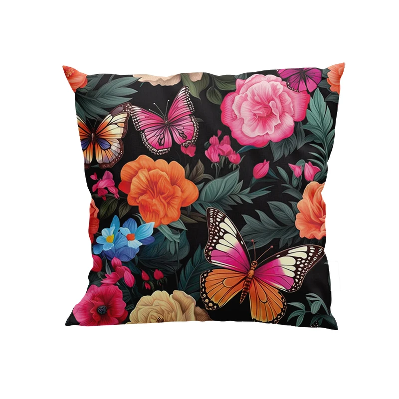 کوسن پاد آفرین مدل گل و پروانه کد DKK670