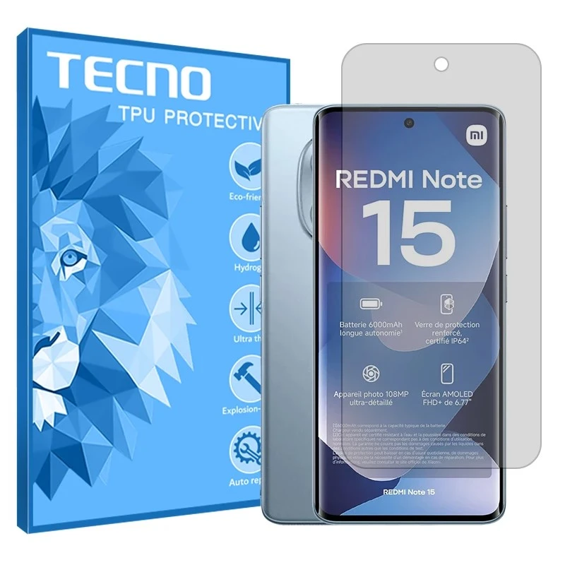 محافظ صفحه نمایش شفاف تکنو مدل هیدروژلی مناسب برای گوشی موبایل شیائومی Redmi Note 15 4G