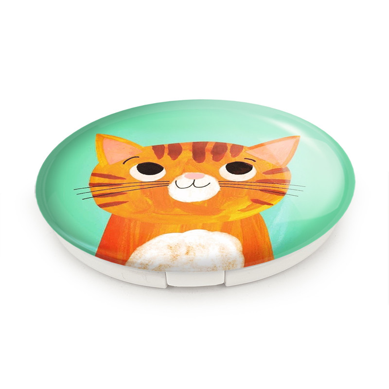 آینه جیبی خندالو طرح گربه مدل تاشو کد 5203