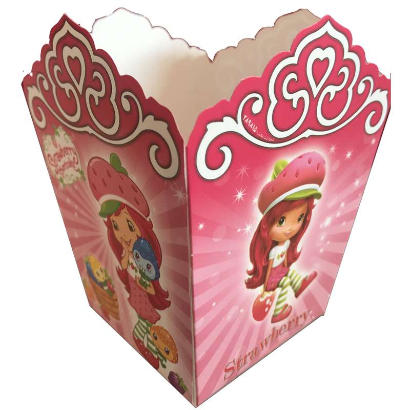 ظرف پاپ کورن مسترتم طرح دختر توت فرنگی پلاس بسته 10 عددی