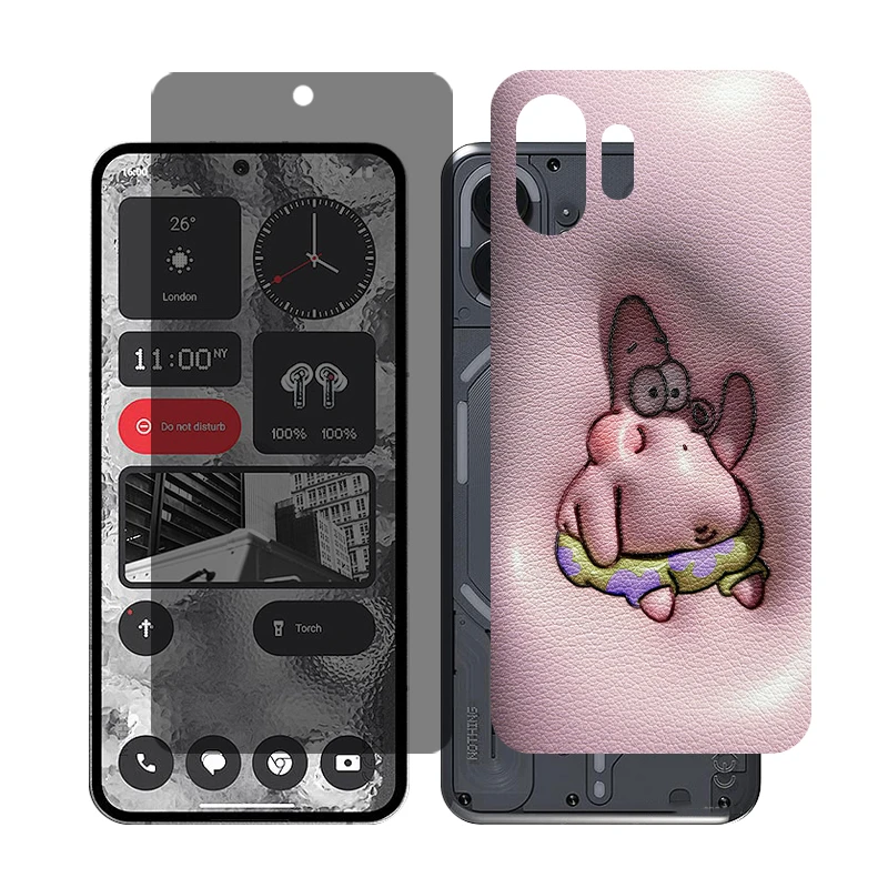 محافظ صفحه نمایش حریم شخصی گلس مدل Together مناسب برای گوشی موبایل ناتینگ Phone 2 به همراه برچسب پوششی پشت گوشی