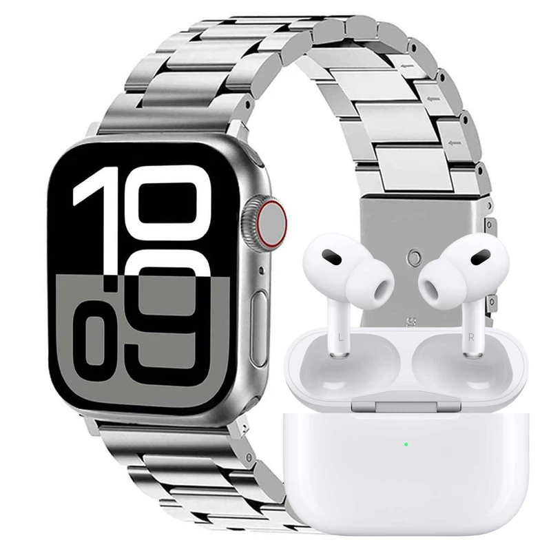 ساعت هوشمند ورنا مدل W46 Max مجموعه هفت بندی به همراه هندزفری ایرپادپرو