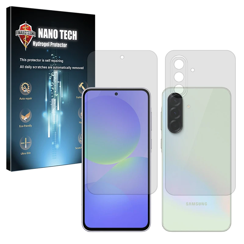 محافظ صفحه نمایش شفاف نانو تک مدل Tough مناسب برای گوشی موبایل سامسونگ Galaxy A56 به همراه محافظ پشت گوشی