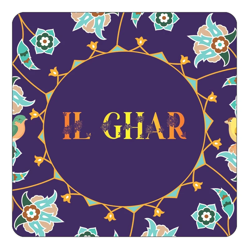 مگنت کاکتی طرح اسم ایلقار il ghar مدل گل و بلبل کد mg14169
