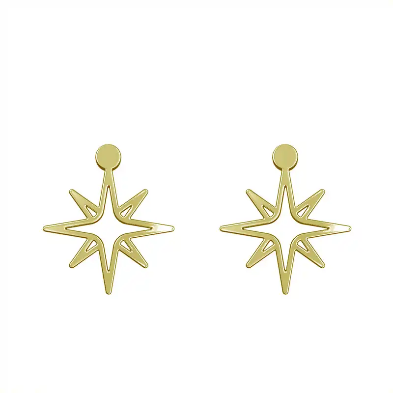 گوشواره طلا 18 عیار زنانه مدوپد مدل ستاره کد GA1-15433