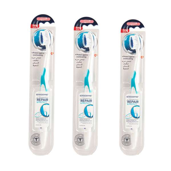 مسواک سنسوداین مدل Repair & Protect با برس خیلی نرم مجموعه 3 عددی