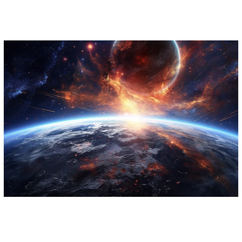 کاغذ دیواری مدل زمین و شهاب سنگ کد AR3060465