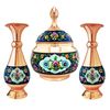 ست 3 تکه گلدان و شکلات خوری مسی مدل پرداز کد TRG16
