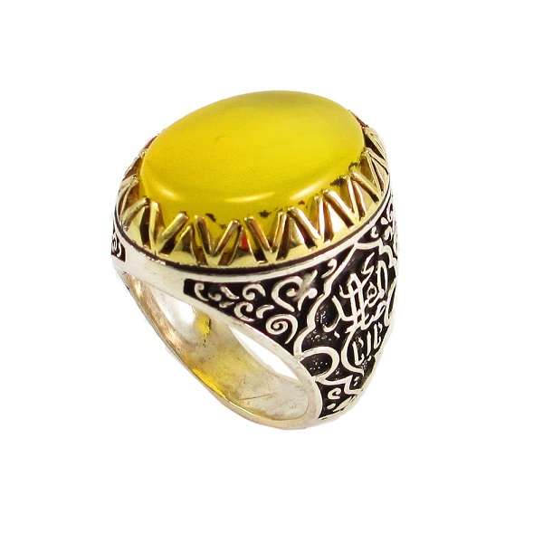 انگشتر نقره مردانه پارلا گوهر مدل  شرف الشمس کد 3806