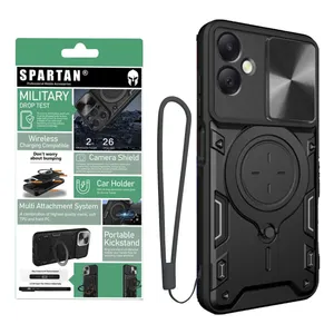 کاور اسپارتان مدل Magnet Ring Strap مناسب برای گوشی موبایل سامسونگ Galaxy A04 به همراه بند آویز