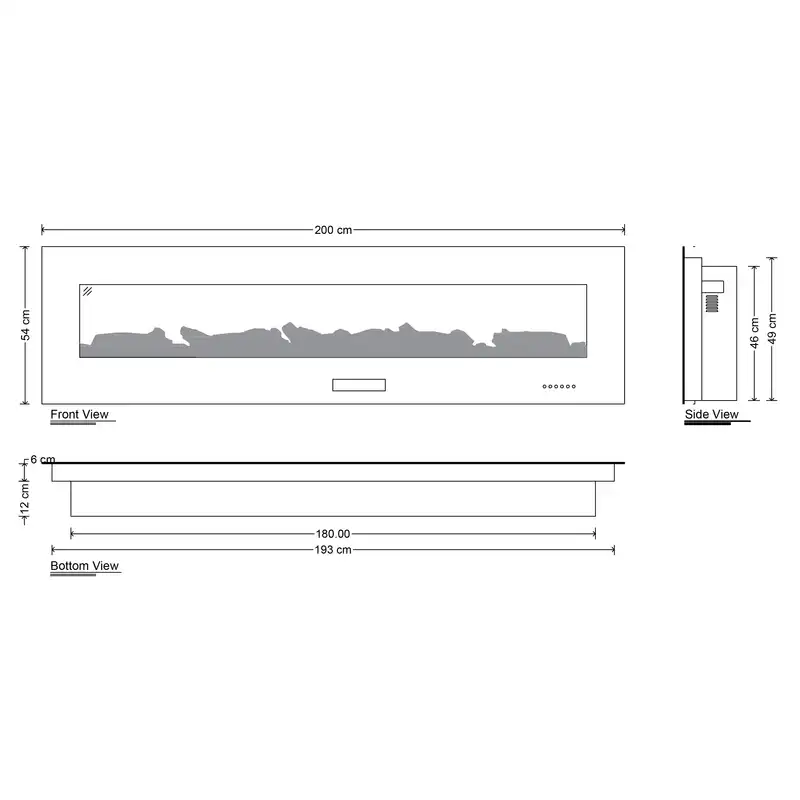 شومینه برقی شومینه اچ بی مدل ID6838-200