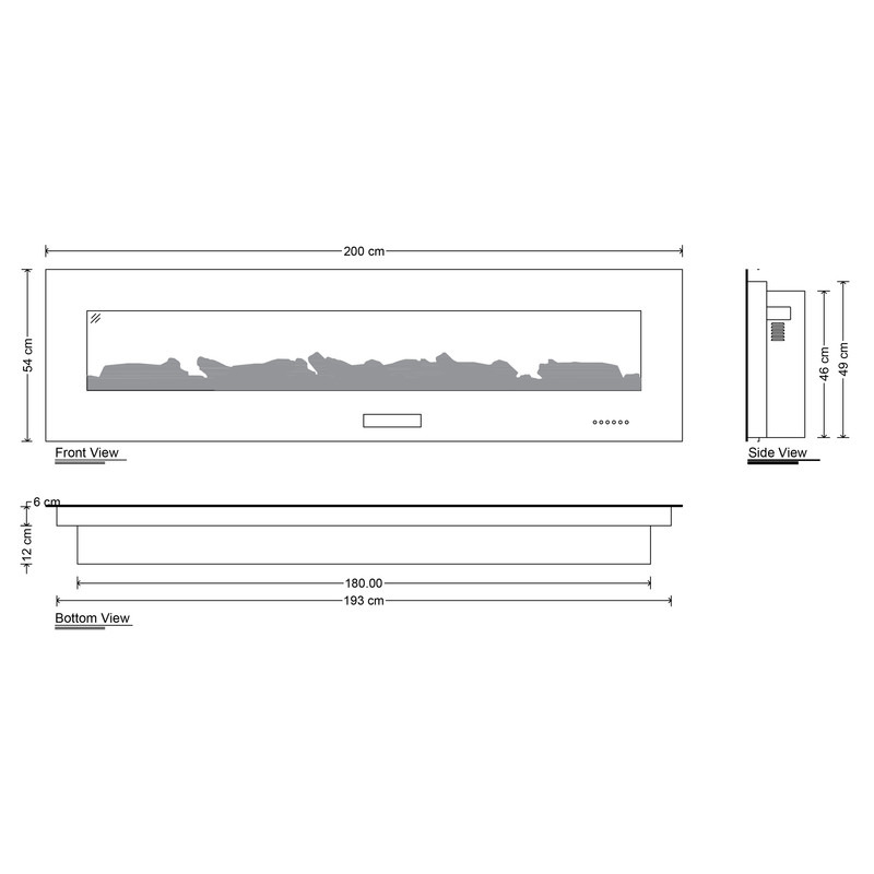 شومینه برقی شومینه اچ بی مدل ID6838-200
