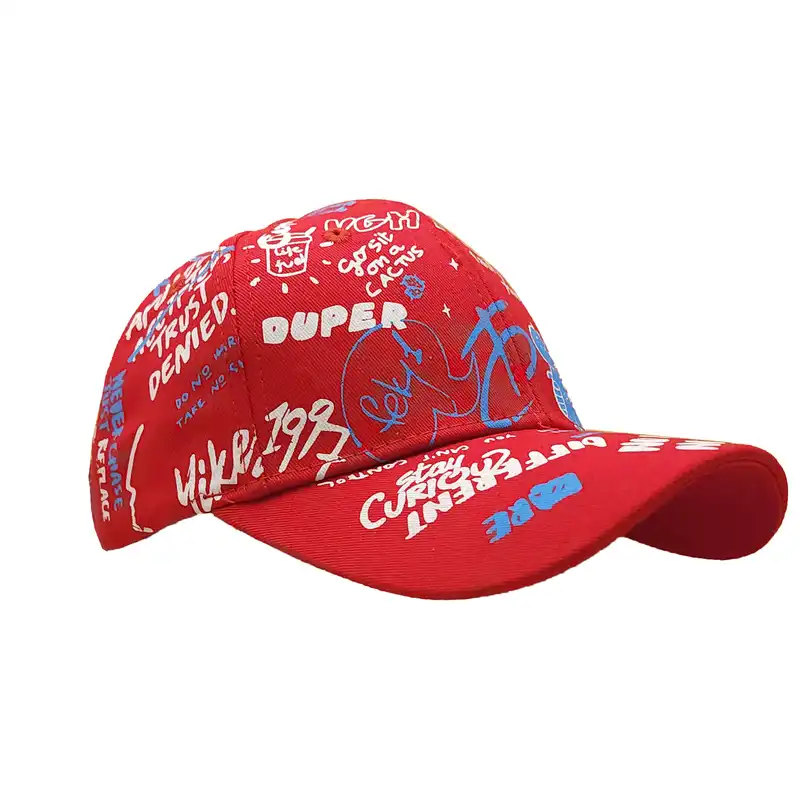 کلاه کپ بچگانه مدل نقاشی رنگ قرمز