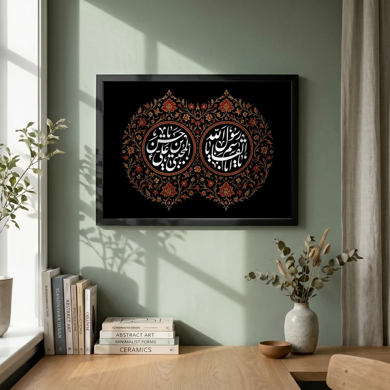 تابلو طرح ۲۸ صفر مدل G15753 فریم مشکی