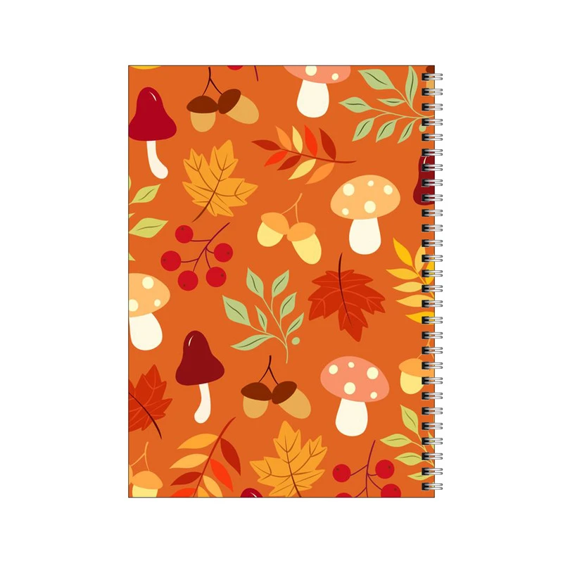 دفتر مشق 80 برگ بامبیلیپ طرح پترن پاییزی قارچ و بلوط کد 8129251