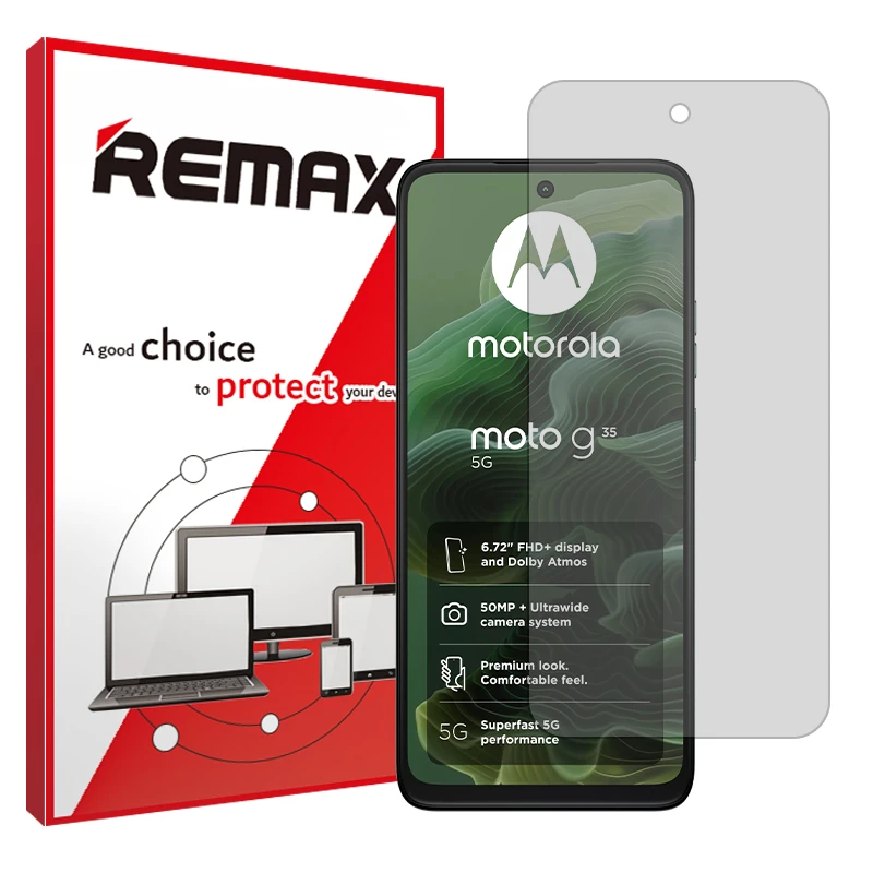 محافظ صفحه نمایش شفاف ریمکس مدل Resistant مناسب برای گوشی موبایل موتورولا Moto G35