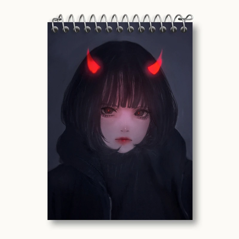 دفتر یادداشت 50 برگ خندالو مدل دختر انیمه ای کد 18087