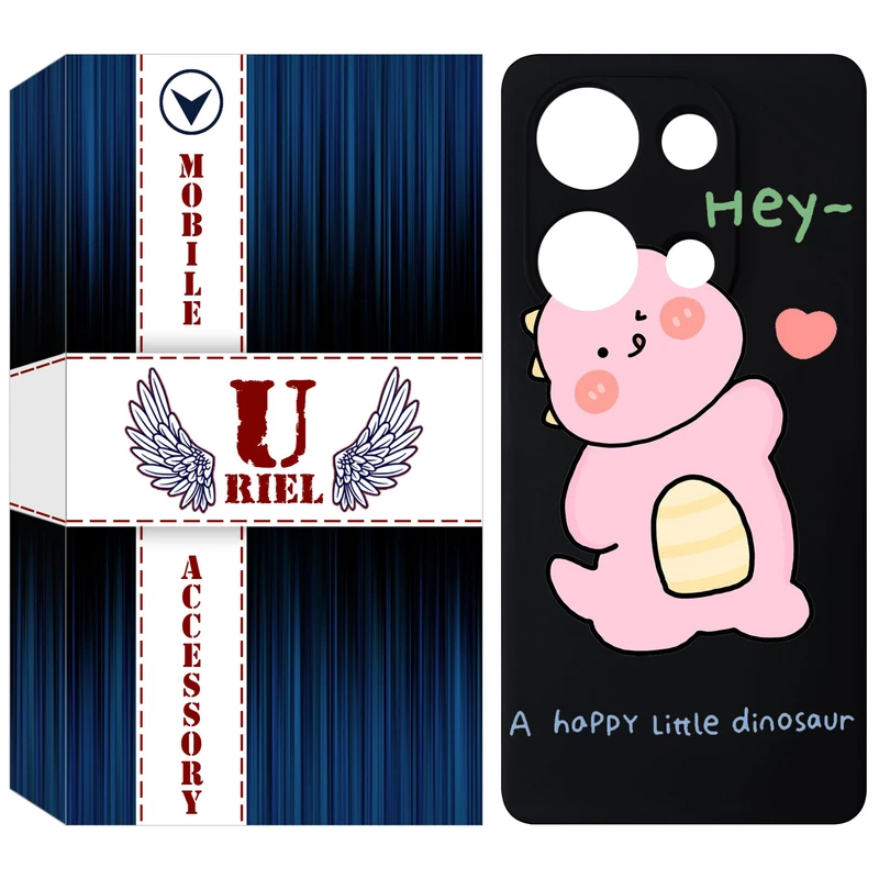 کاور یوریل مدل KSH کد 26 طرح دایناسور صورتی مناسب برای گوشی موبایل شیائومی Redmi Note 14S