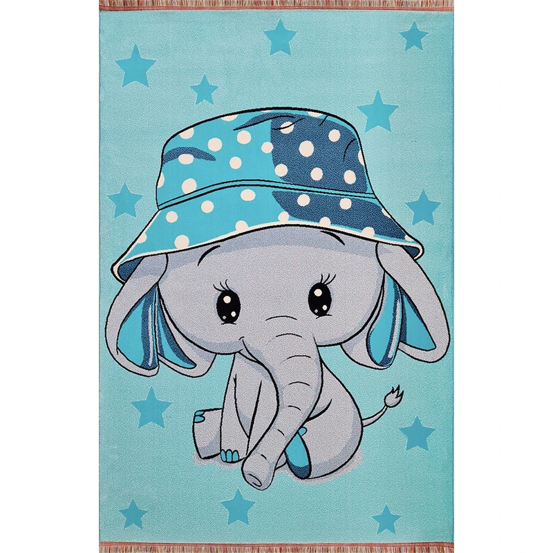 فرش ماشینی 500 شانه افرند زمینه آبی حاشیه آبی مدل 186 آبی