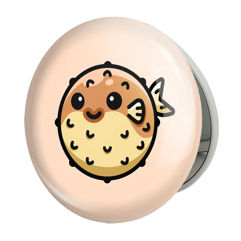 آینه جیبی خندالو طرح حیوانات آبزی ماهی بادکنکی مدل تاشو کد 28163 