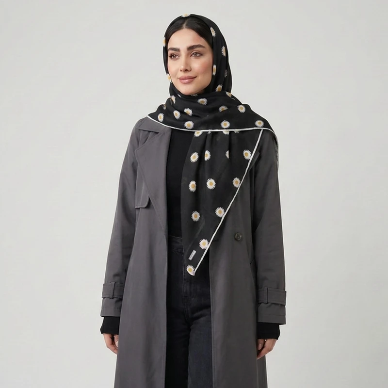 روسری زنانه مدل مینی اسکارف بابونه 