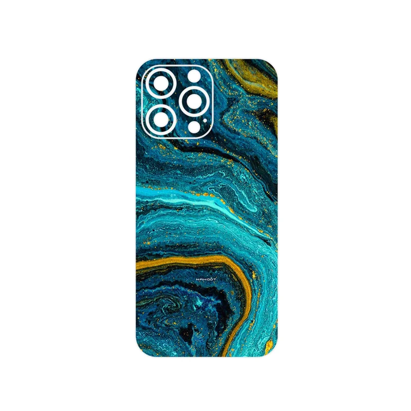 برچسب پوششی ماهوت مدل Turquoise marblewith golden streaks مناسب برای گوشی موبایل اپل iPhone 14 Pro Max