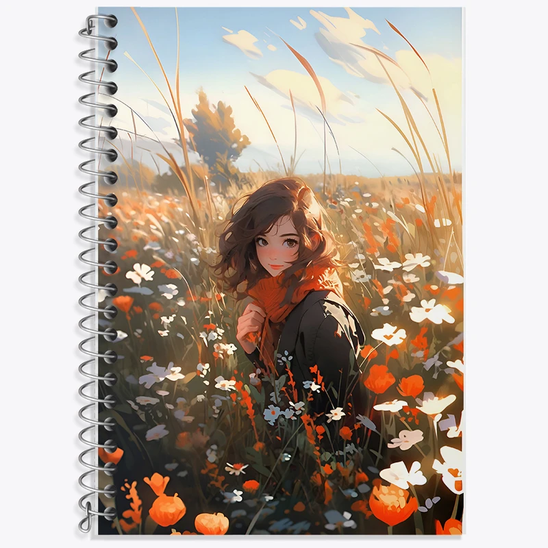 دفتر زبان 50 برگ خندالو مدل سه خط طرح دخترانه کد N3828