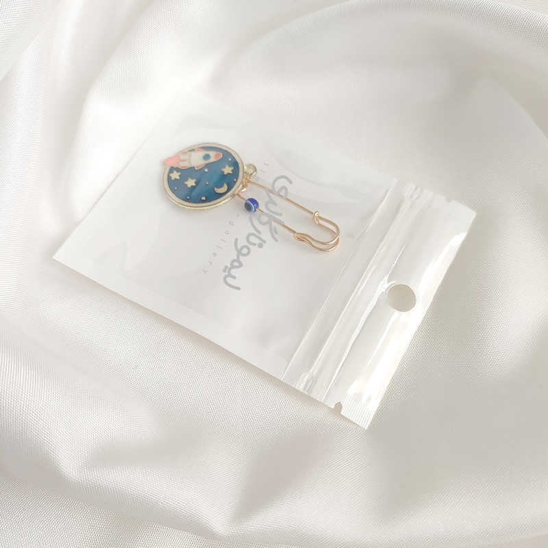 سنجاق سینه دخترانه لیمونار گالری مدل شاتل فضایی و ستاره