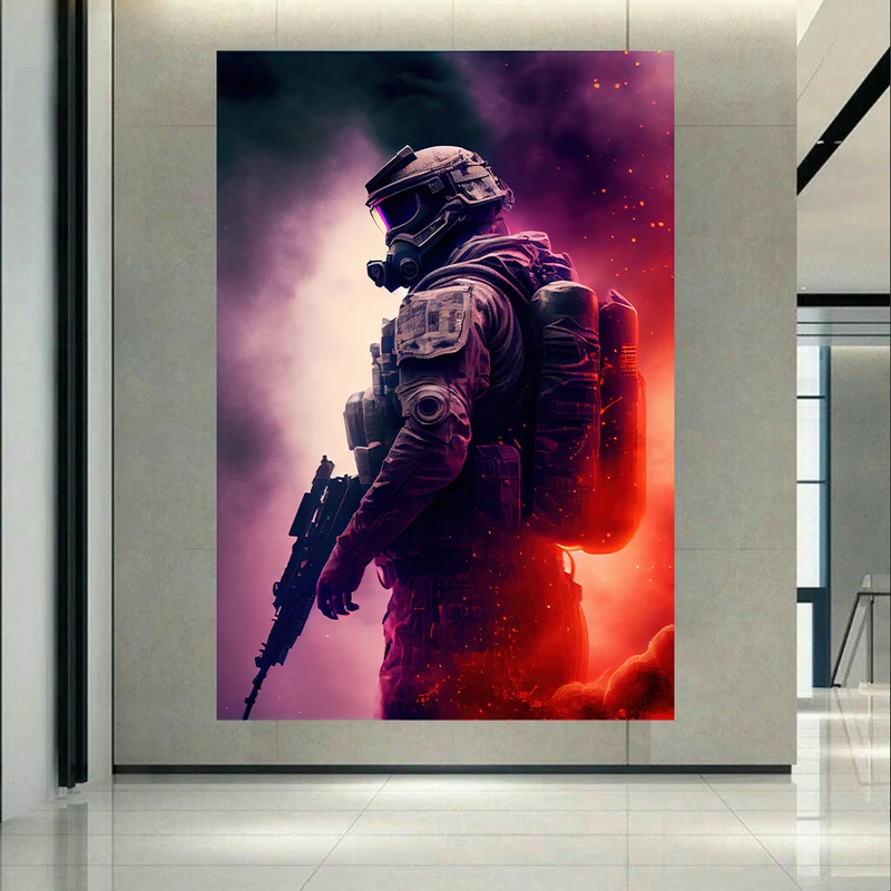 پوستر طرح سرباز مدل ویدئو گیم کد PD130435