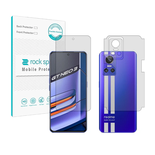  محافظ صفحه نمایش شفاف راک اسپیس مدل HyGEL مناسب برای گوشی موبایل ریلمی GT Neo3 به همراه محافظ پشت گوشی