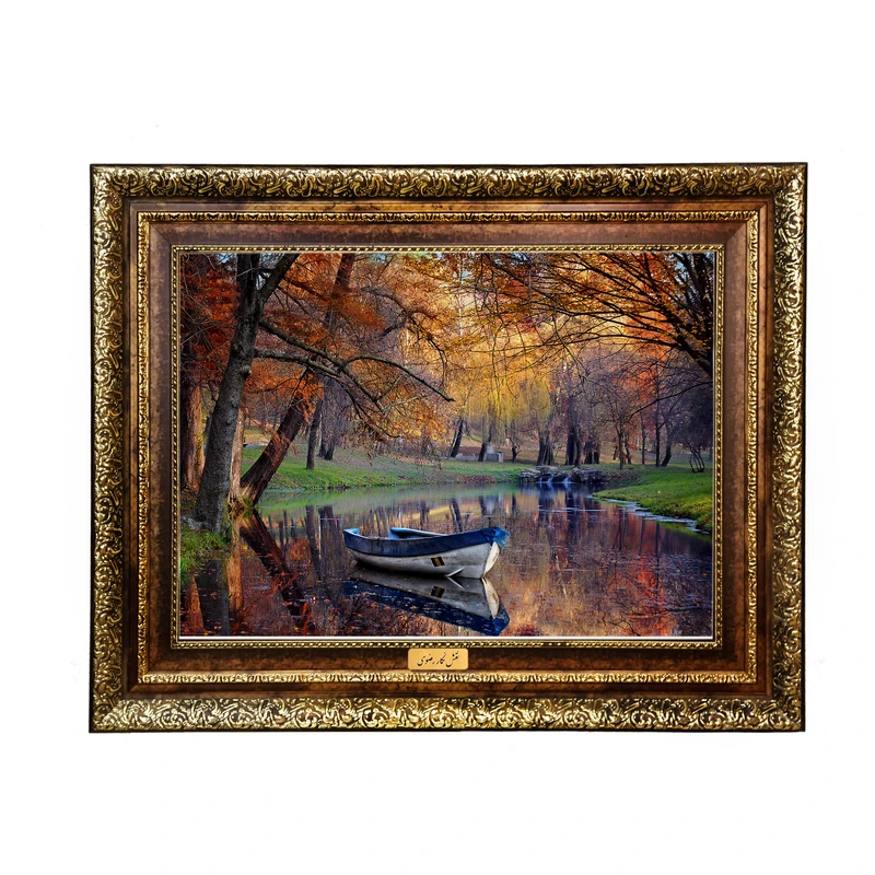 تابلو فرش ماشینی نقش نگار رضوی طرح منظره کد 109KH