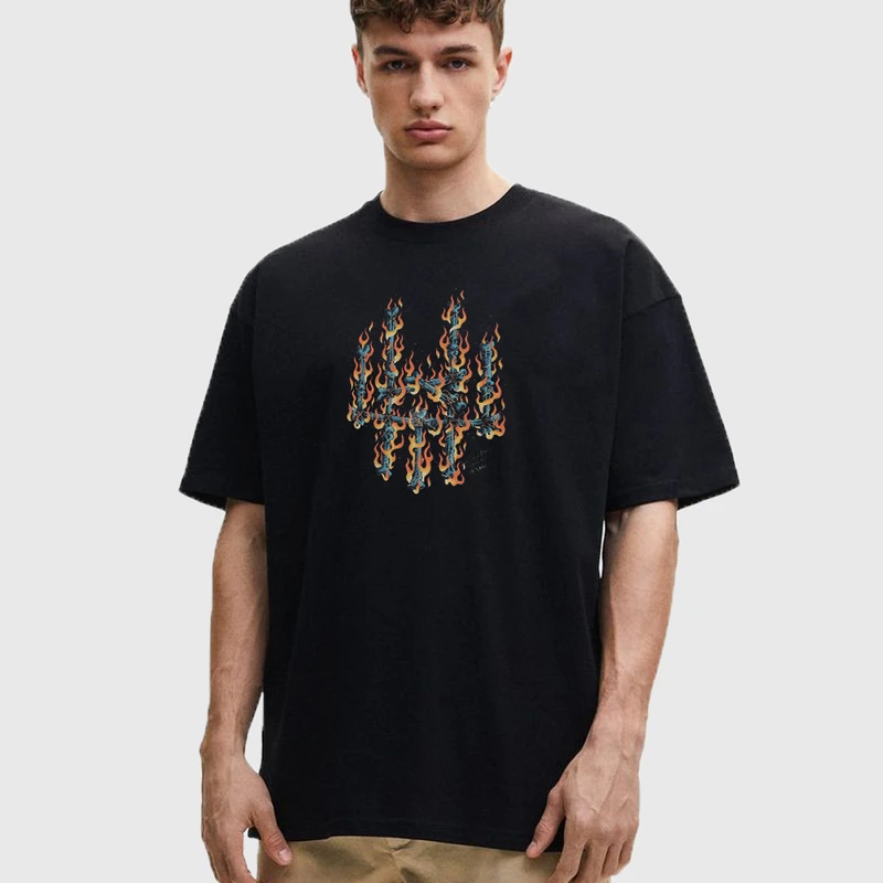 تی شرت آستین کوتاه مردانه مدل نرده اتشین محافظ انسان در برابر بدی z459