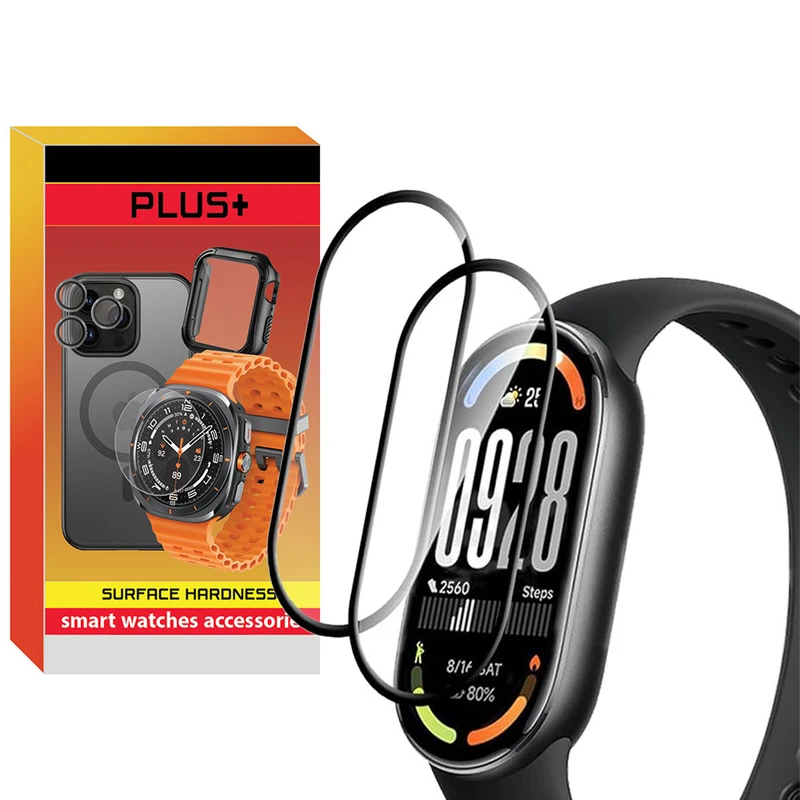 محافظ صفحه نمایش پلاس مدل PMMA PL مناسب برای ساعت هوشمند شیائومی Mi Band 10 بسته دو عددی