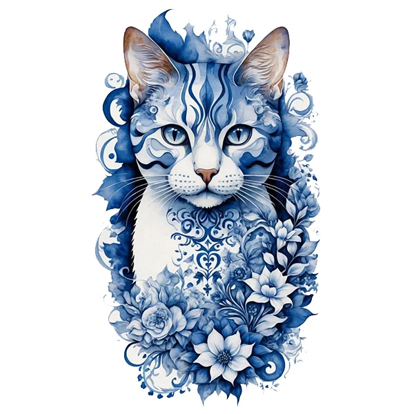 استیکر پارچه و لباس پاد آفرین طرح گربه کد 1299