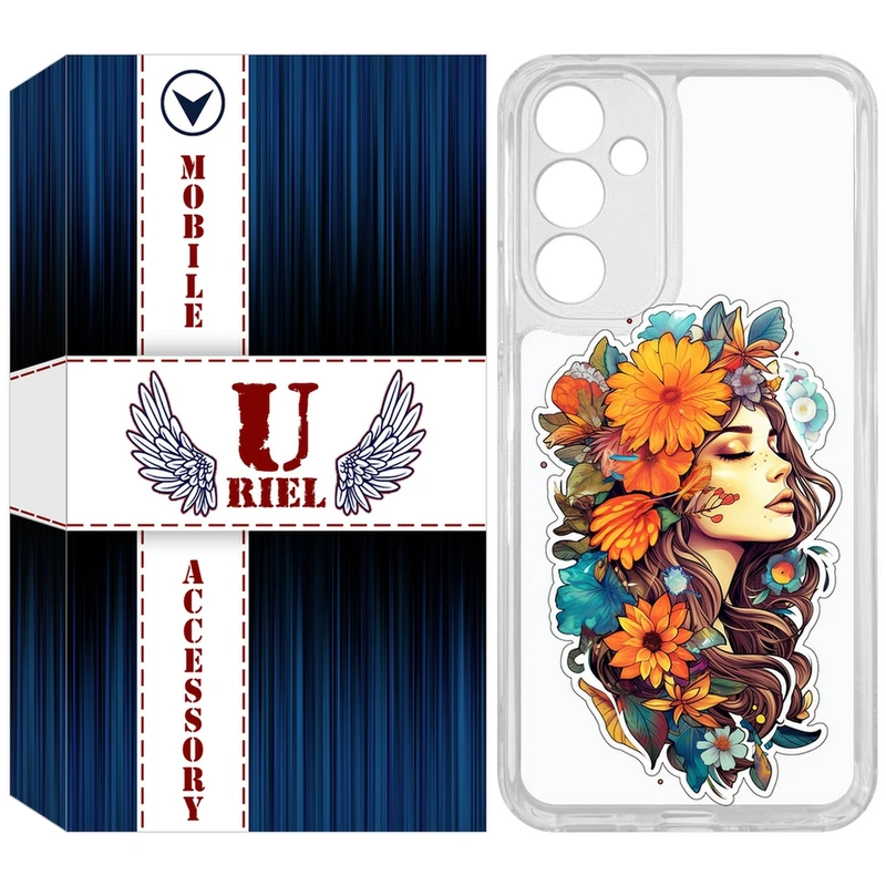 کاور یوریل مدل Clear کد 52 طرح دختر مناسب برای گوشی موبایل سامسونگ Galaxy A54