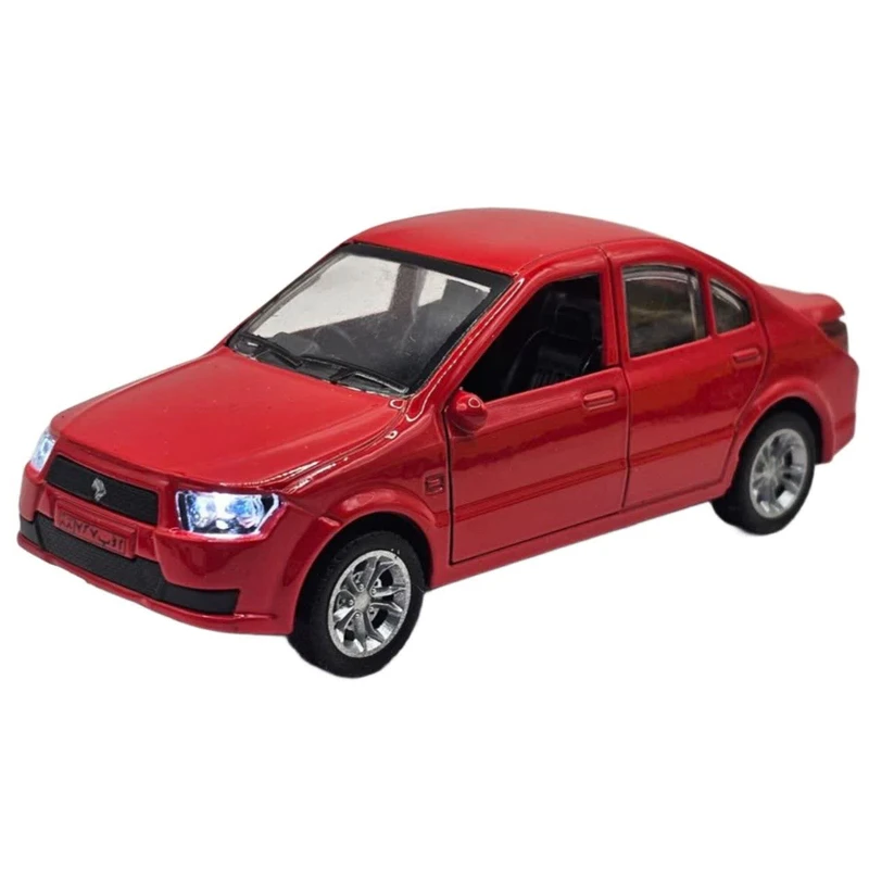 ماکت ماشین بازی ناب سل مدل دنا فلزی موزیکال چراغدار عقب کش کد DENA metal toy car, musical, with lights, pull-back