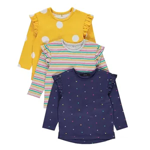 تی شرت آستین بلند دخترانه جورج مدل Rainbow مجموعه سه عددی