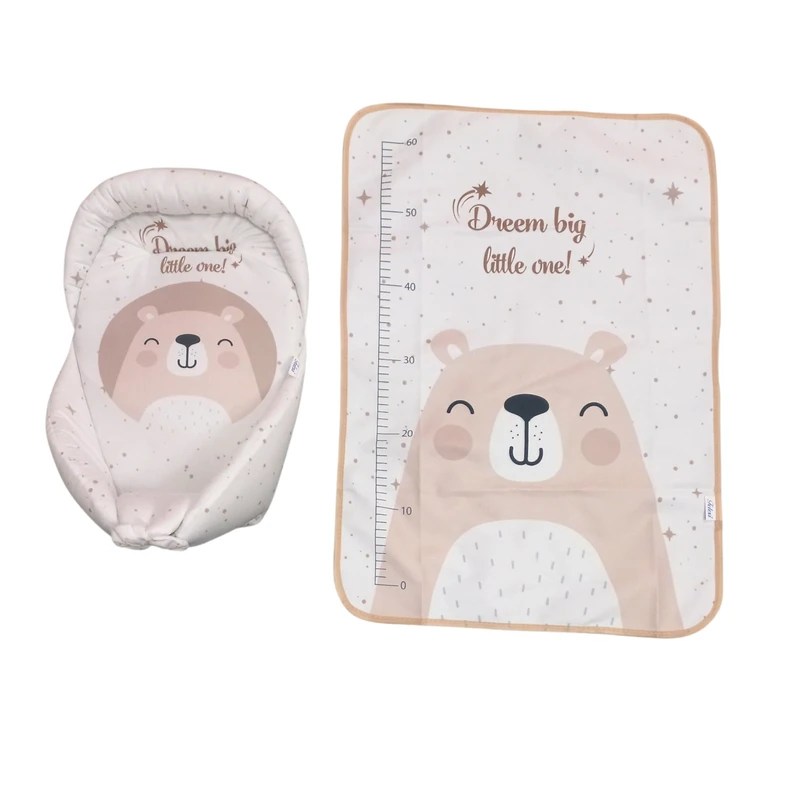 آغوشی نوزاد مدل خرس شاد کد Rn22 به همراه زیرانداز تعویض نوزاد